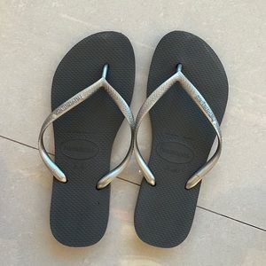 Havaianas Silver Flip Flops